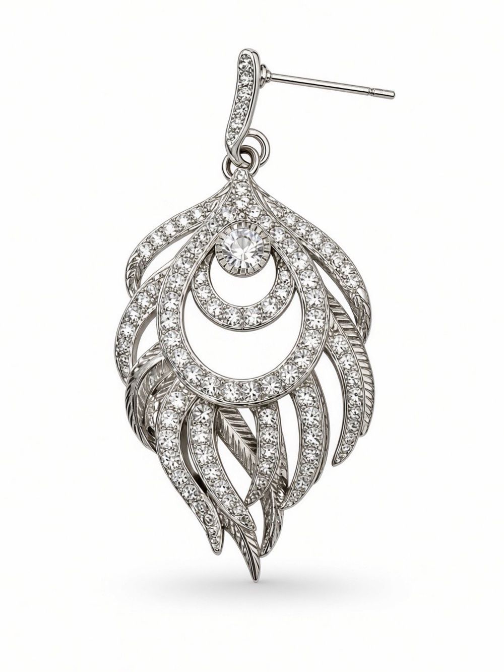 Kendra Scott Pave Crystal Earrings in a Feather Design